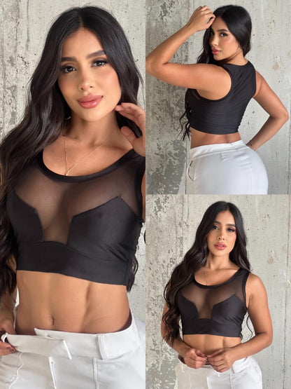 CROP TOP NEGRO